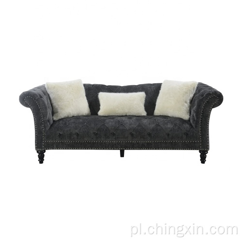 Aksamitna sofa Zestawy 3 Seat Salon Sofa